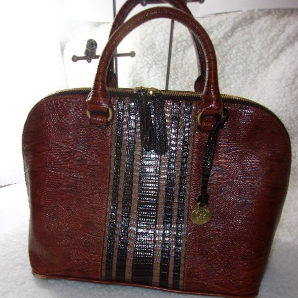 E-147 BRAHMIN BROWN SATCHEL HANDBAG
